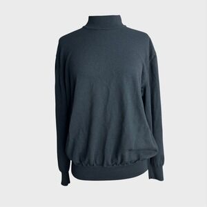 Vintage‎ Women's XL Black Wool Sweater Made in Italy Corporate Goth Preppy